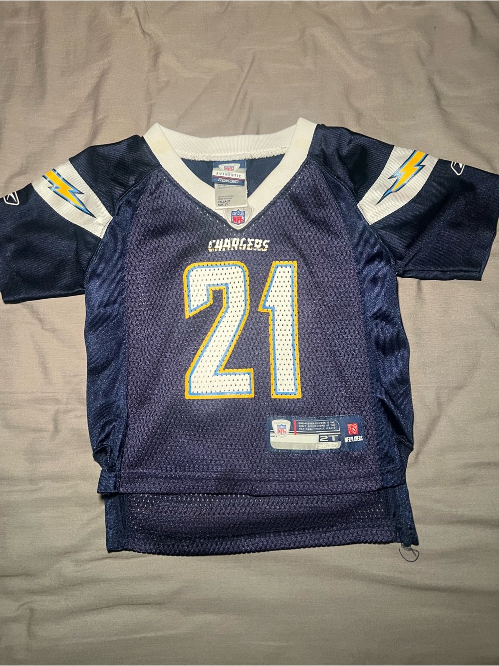 NFL Chargers Youth #21 Navy Football Jersey - Reebok